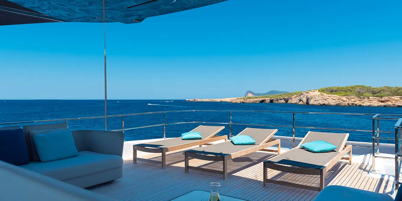 Navetta 33 ACQUA yacht sunbathing area
