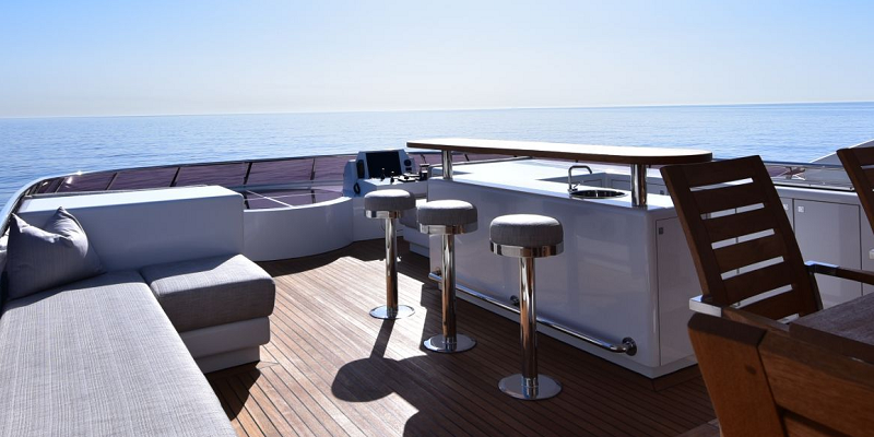 Admiral Life Saga Superyacht for charter Lamprell flybridge