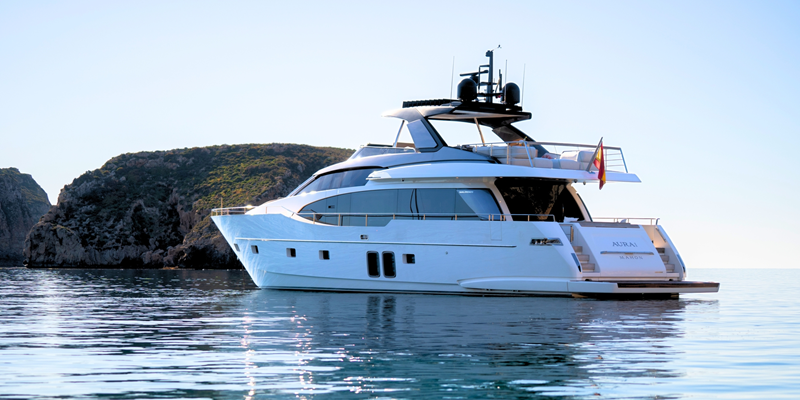 Aura I San Lorenzo yacht for charter Mallorca beautiful spot with calm water
