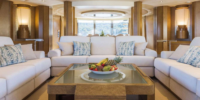 saloon of charter yacht benita blue