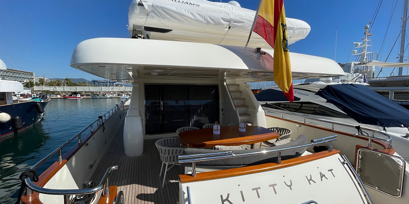 Canados 86 Kitty Kat yacht for charter in Mallorca exterior view