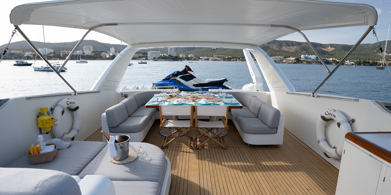Carom-Yacht-Charter-San-Lorenzo-30m-Mallorca-Dinning-topdeck