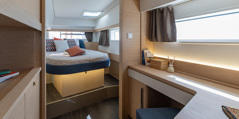 Catamaran Charter Mallorca Fountaine Pajot 44ft cabin side view