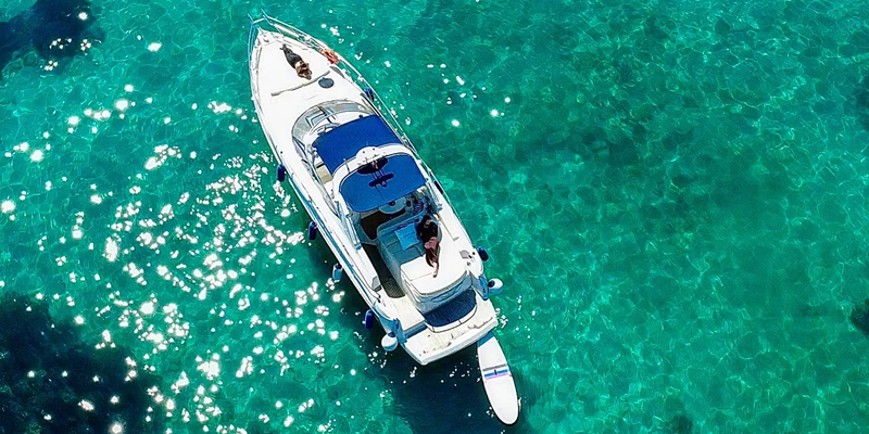 Cranchi 41 Day charter yacht puerto portals aerial