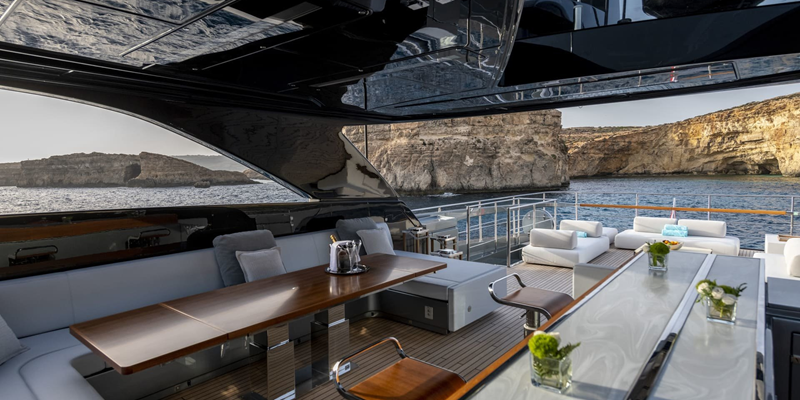 Figurati Riva 34m yacht charter Mallorca flybridge