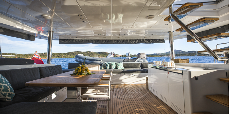 Deck on charter catamaran Lady Fiona