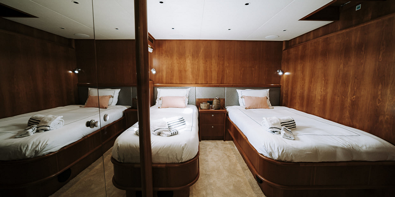 Mulder Yacht Charter twin cabin view