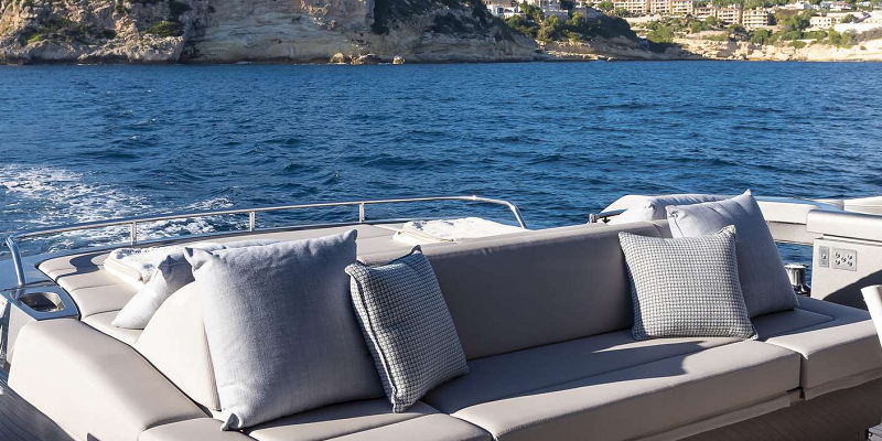 Comfortable seating on yacht