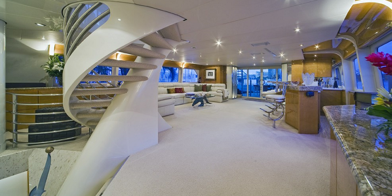 Moonraker Norship Yacht saloon view yacht for charter