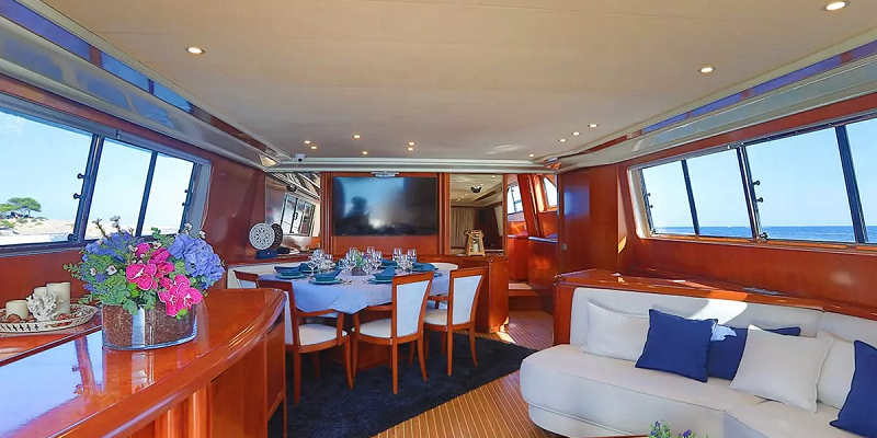 Paladio yacht charter interior saloon