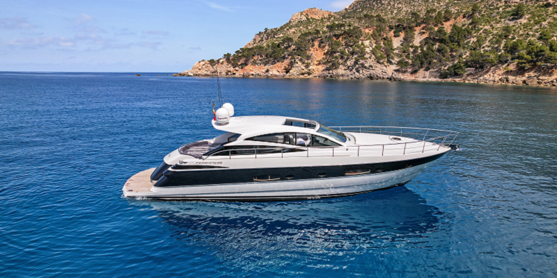 Pershing 56 Charter in Port Andratx exterior view side on