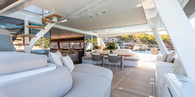 Power Catamaran Sasta Luxury Charter Mallorca aft