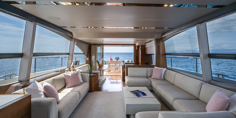 Princess 68 Zen yacht charter Mallorca Saloon 2