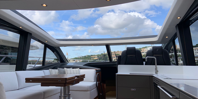 Princess V55 For Sale Mallorca Sun Roof Open