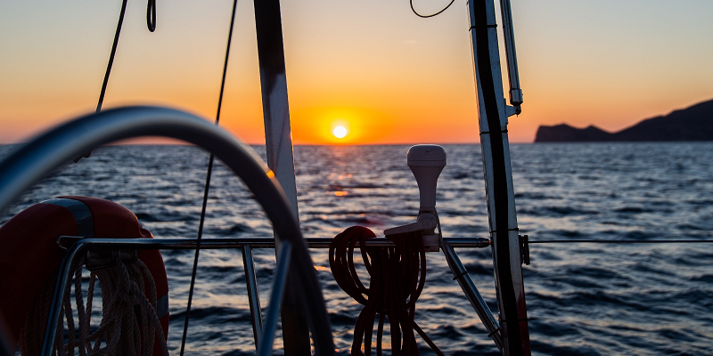 Sargay Sail boat for charter in port Andratx Mallorca Sunset B