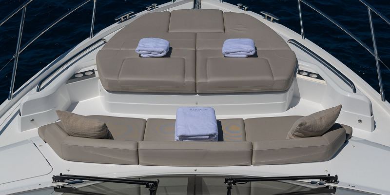 Seven_PrincessV55_Yacht_Charter_Mallorca_Bow_Seating_View