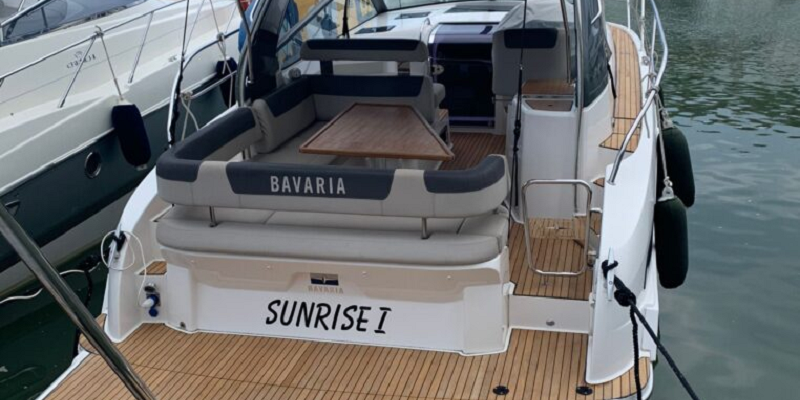 Sunrise I Bavaria Sport 330 Rear View Charter Boat Mallorca