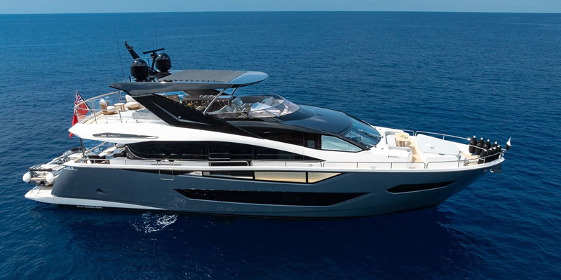 Sunseeker 88 Haley Jane view of yacht on anchor