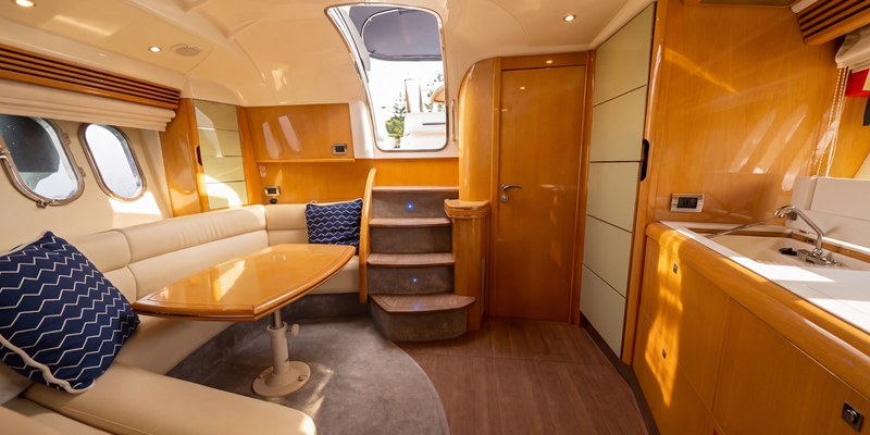 Toosh_Calanova_Yacht_Charter_Mallorca_Absolute_45_saloon_galley