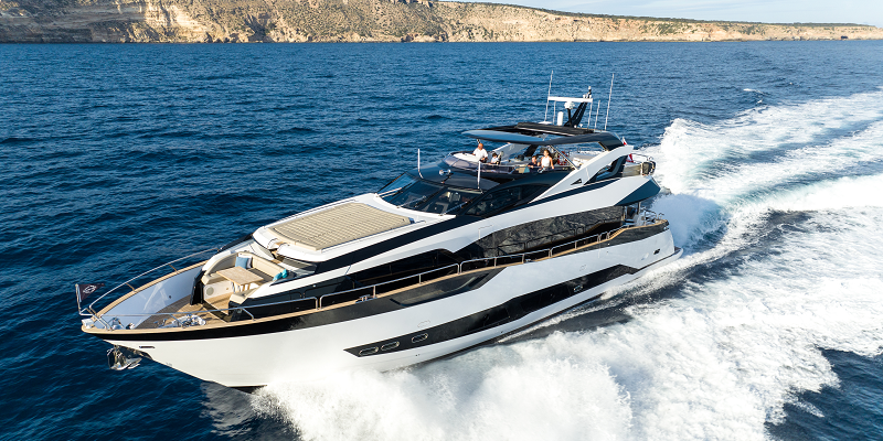 Sunseeker 95 underway Blue Infinity One