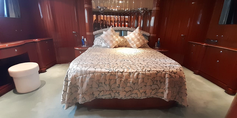 Master cabin on charter yacht VIVACE