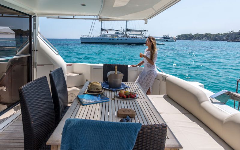 Aft deck luxury charter in Mallorca